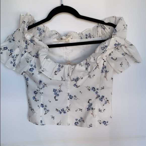 Rebecca Taylor off-shoulder button up blouse - Picture 2 of 3